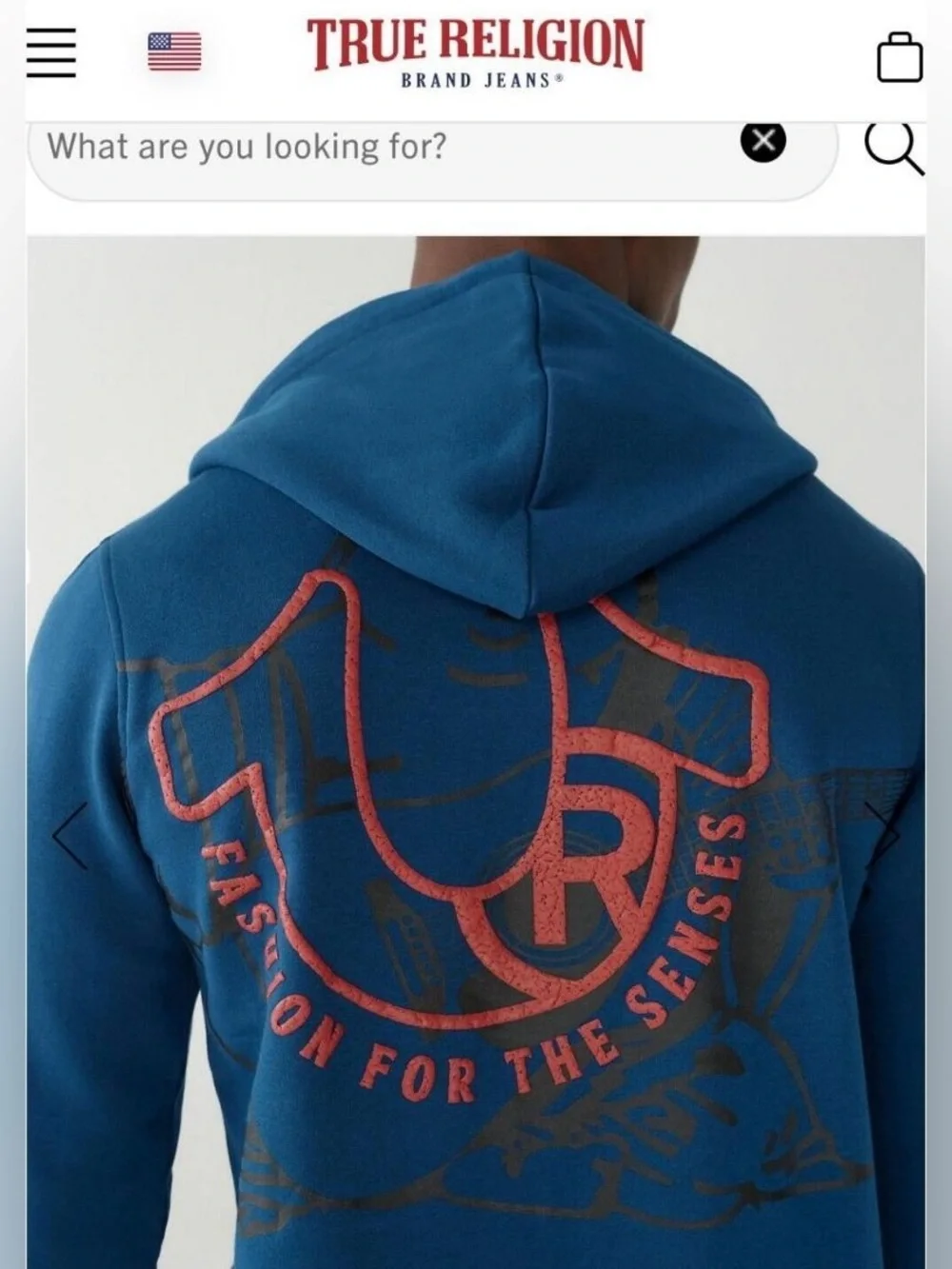 TRUE RELIGION TEXTURED ZIP UP HOODIE size M